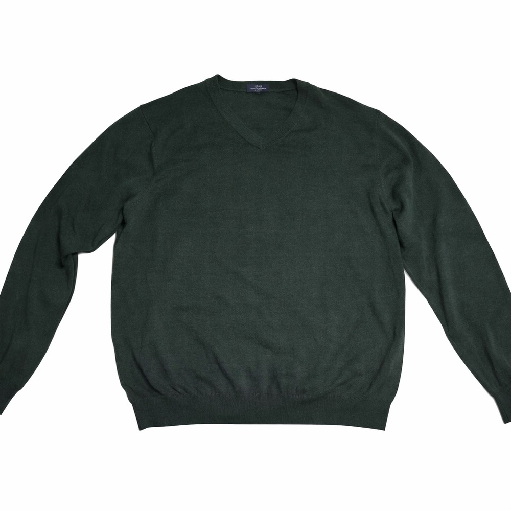 Men's Green Ultimate Merino Brooks Brother V-Neck Sweater